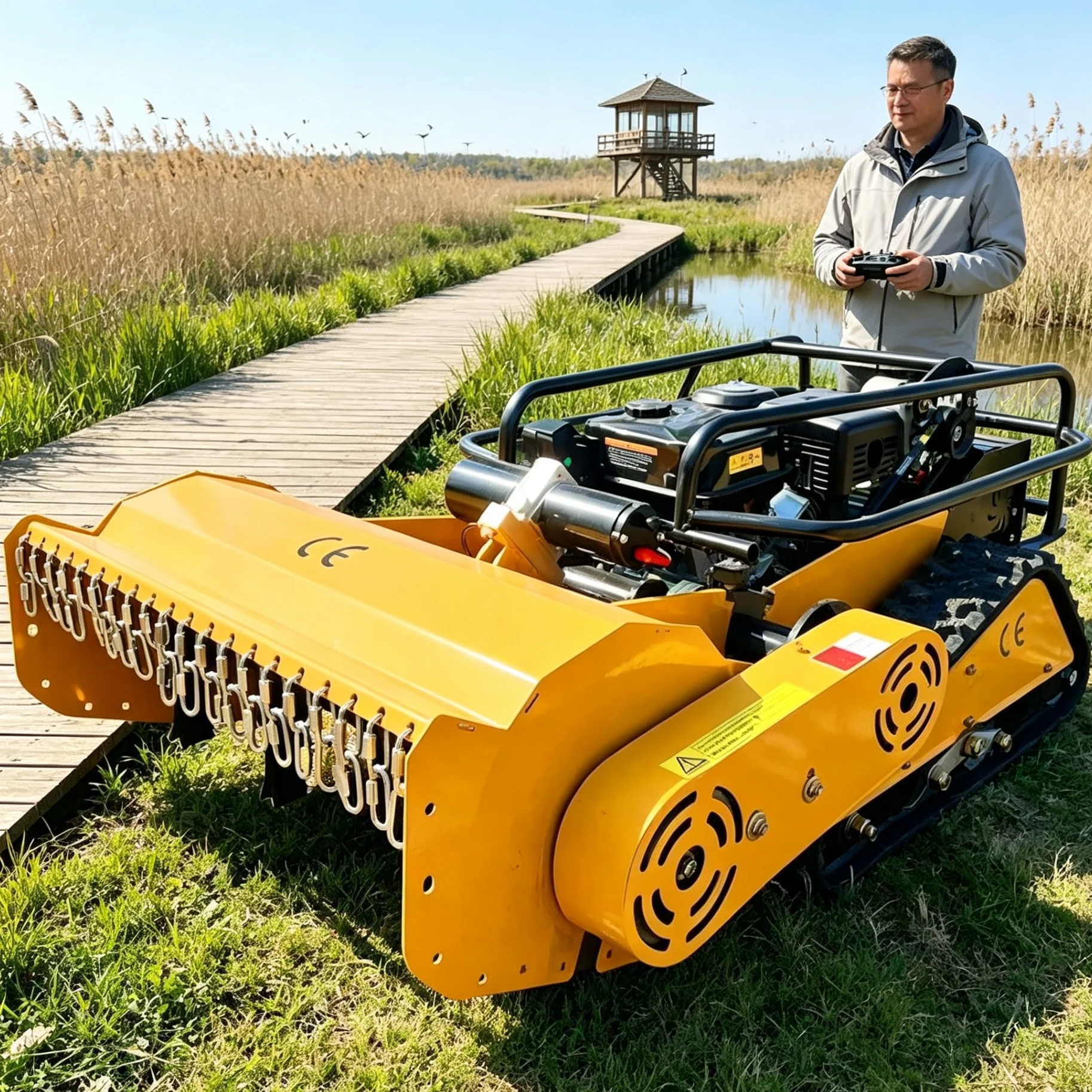 Customized multi‑color optional outer shell, 800spro wireless four‑stroke lawn‑mower robot works steadily on community public