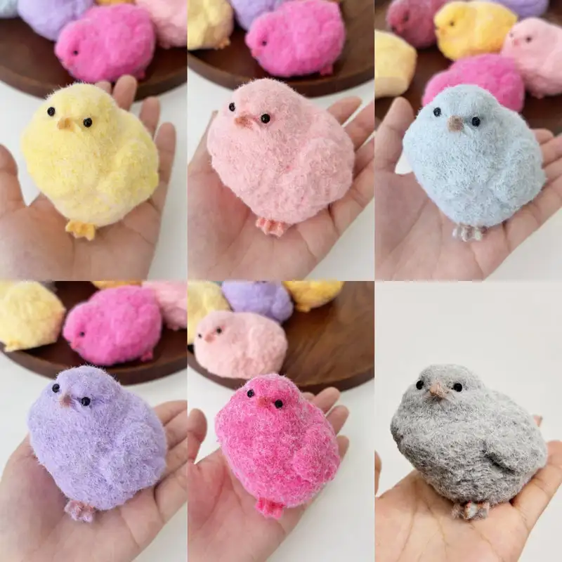 

Пищевой силикон флокированный красочный цыпленок ручной работы Taba Squishy