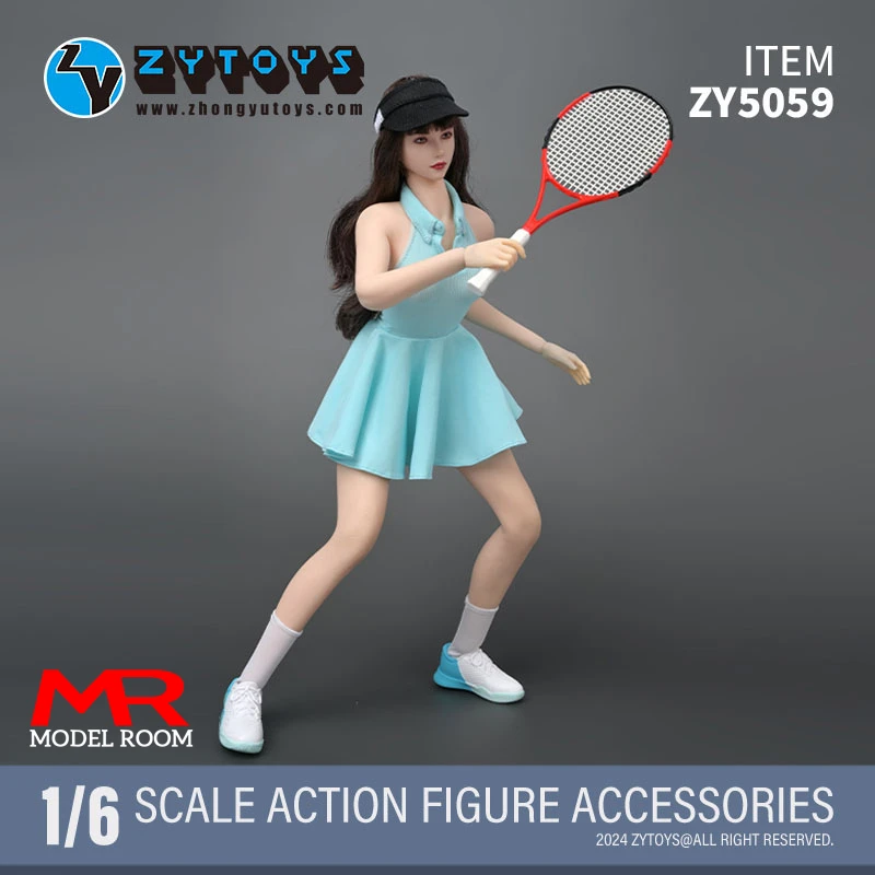 ZYTOYS ZY5059 1/6 Female Tennis Uniform Racket Backpacks Sprorts Clothes Model Fit 12'' TBL S16A S17B Soldier Action Figure Body