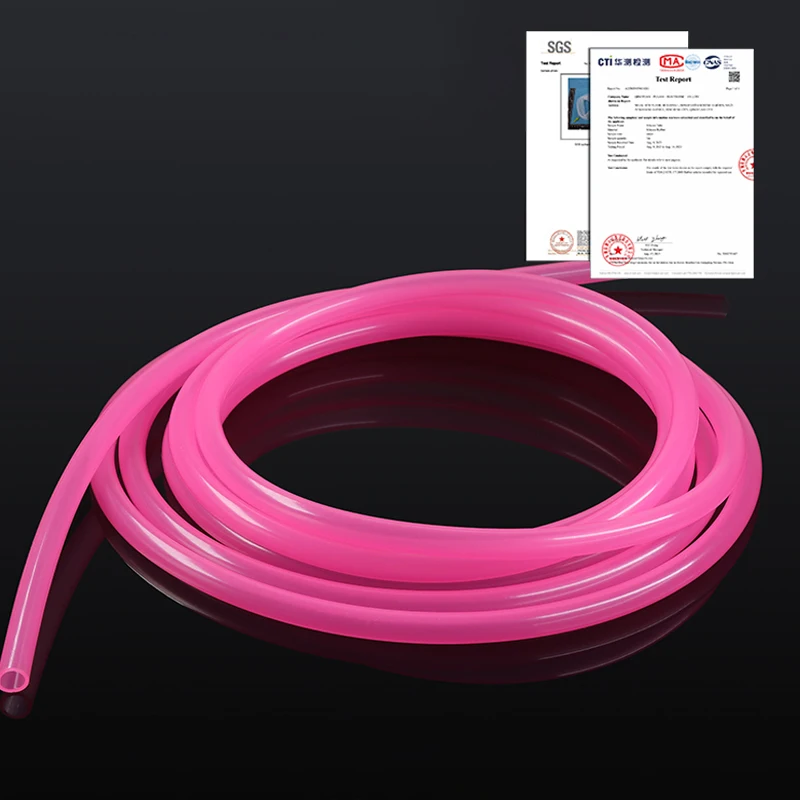 1 ~ 10 متر الوردي الغذاء الصف ID 2 ~ 8 مللي متر أنبوب السيليكون غير سامة مرنة حوض السمك الري الهواء شرب الأنابيب حديقة خرطوم المياه #5