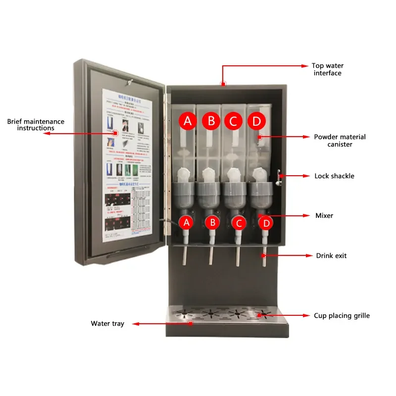 Fully Automatic Commercial Smart Instant Bean To Cup Coffee Vending Machine With Brew System