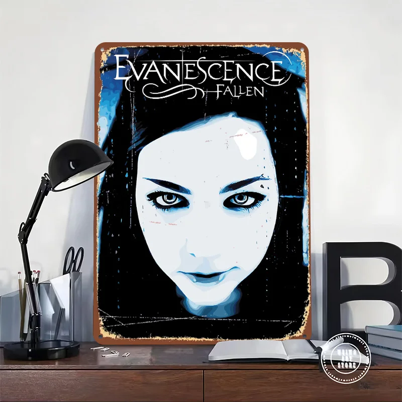 Evanescence Fallen Album Cover Art Tinplate Poster Customized Wall Art Vintage Metal Signs Retro Tin Plaque for Room Accessories