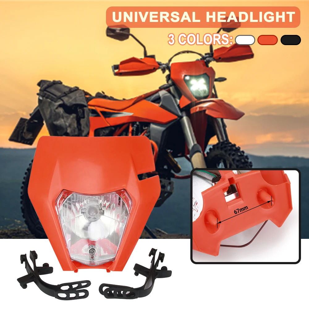 

Head Light Headlight Headlamp Lamp For KTM SX SXF XC XCF 125 250300 350 450 2017 Supermoto Motorcycle Mask Plate