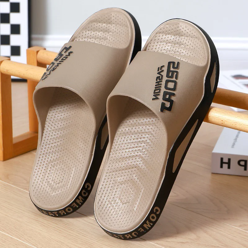 Men's Slippers Summer Can Be Worn Outside Outdoor, Stylish Bathroom, Living Room, Non-slip, Indoor Family And Men's Sandals