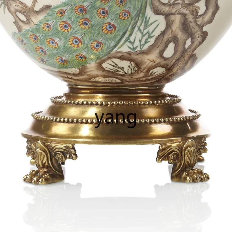 LTT peacock decorative flower pot ornament living room decoration luxury high jewelry