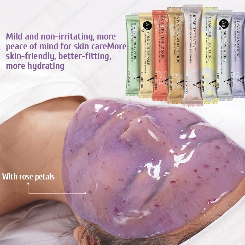 

Rose petal Jelly Mask Powder Face Skin Care Hydrated Nourished Anti-wrinkle Firming Collagen DIY Jelly Peel Off Mask