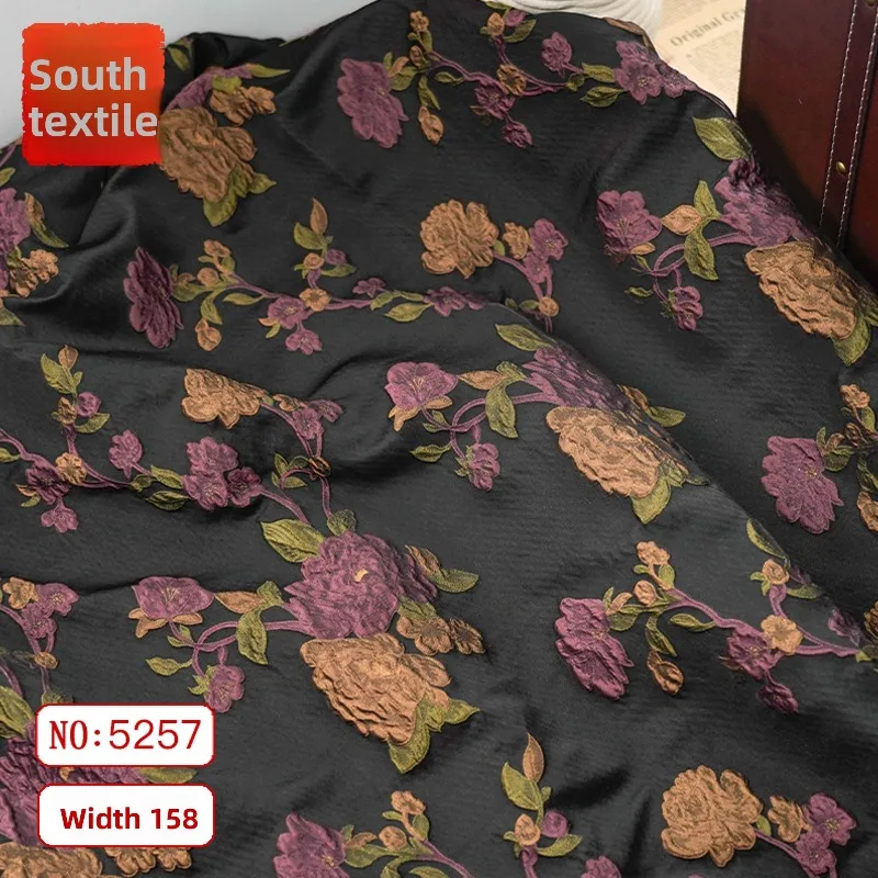 

Spring Autumn Flower Jacquard Fabric for Cheongsam Dress Clothing Design Cloth Diy By The Meter Sewing Material