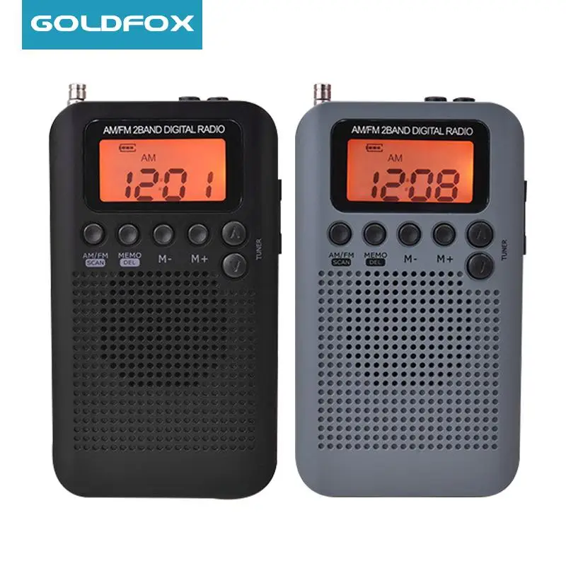 AM FM Portable Radio LCD Display Pocket Radio Receiver Dual Band Stereo for Walking Hiking Camping With Speaker Headphone