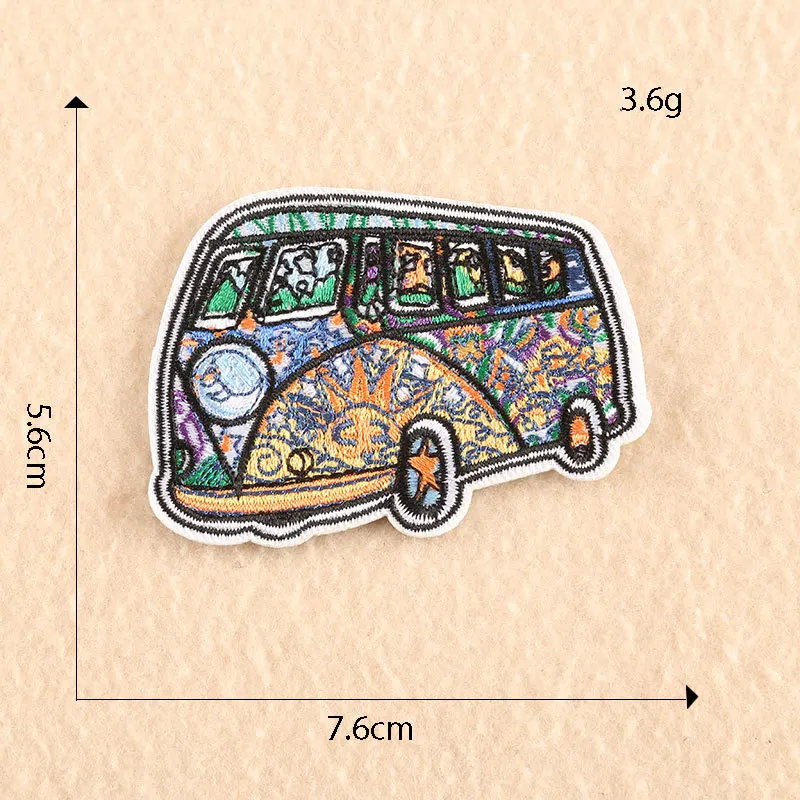 Patches Für Jacken Outdoor Thermocollant Rock Eisen Auf Kleidung 6X4 Landschaft Raum Ufo Bus Kompass Augen Kirsche Stickerei kleine – Detail 8