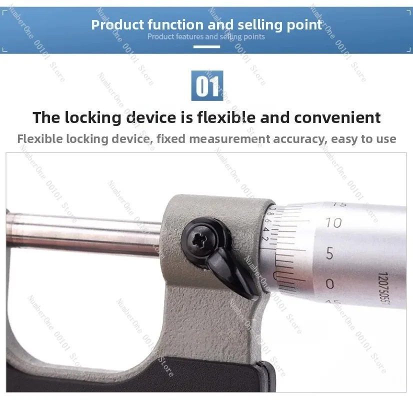 Micron micrometer/outer diameter micrometer spiral micrometer 0-25mm accuracy 0.001mm