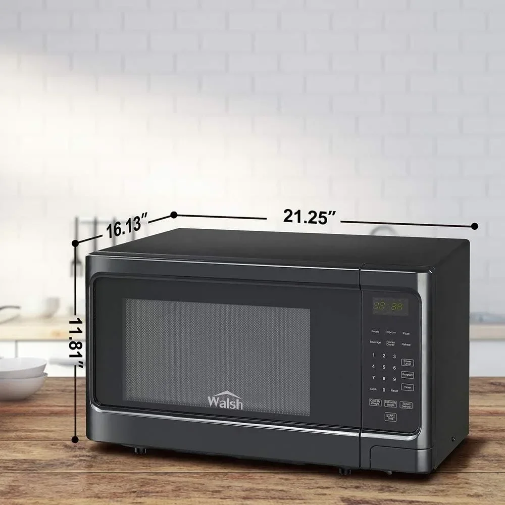 Four à micro-ondes électrique avec couvercle en seau, 6 programmes de cuisson, éclairage LED, bouton poussoir, noir, cuisine, maison, Fédération, 1.1 Cu, 1000W