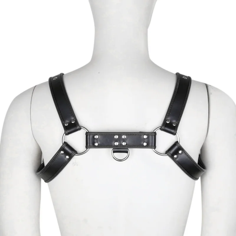 Fetish Male Lingerie Harness Men Clothing Tank Top Sexual Body Leather Chest Harness Belt Strap Punk Rave Costumes for Adult Sex