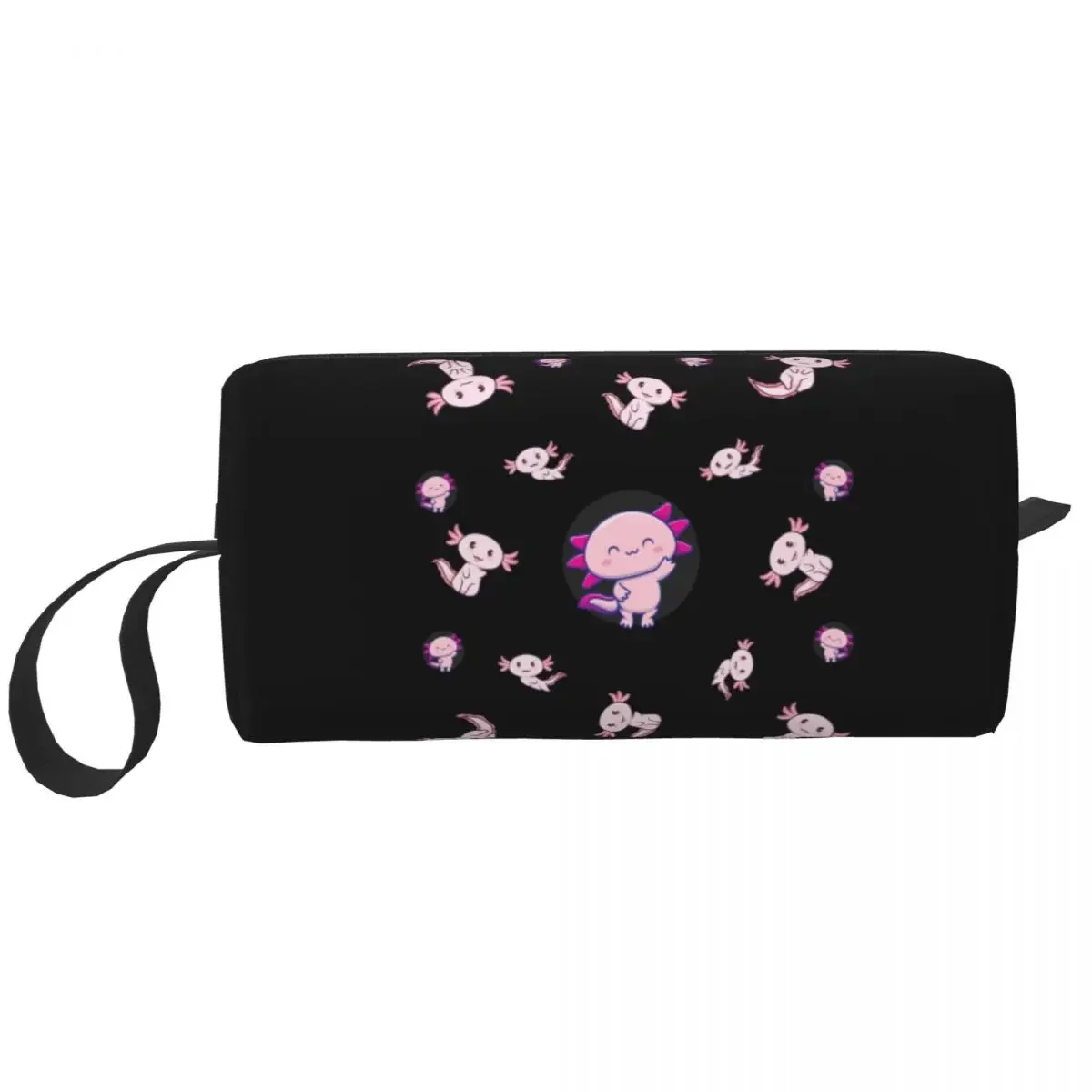 I Axolotl Questions Travel Cosmetic Bag for Women Salamander Animal Makeup Toiletry Organizer Lady Beauty Storage Dopp Kit Case