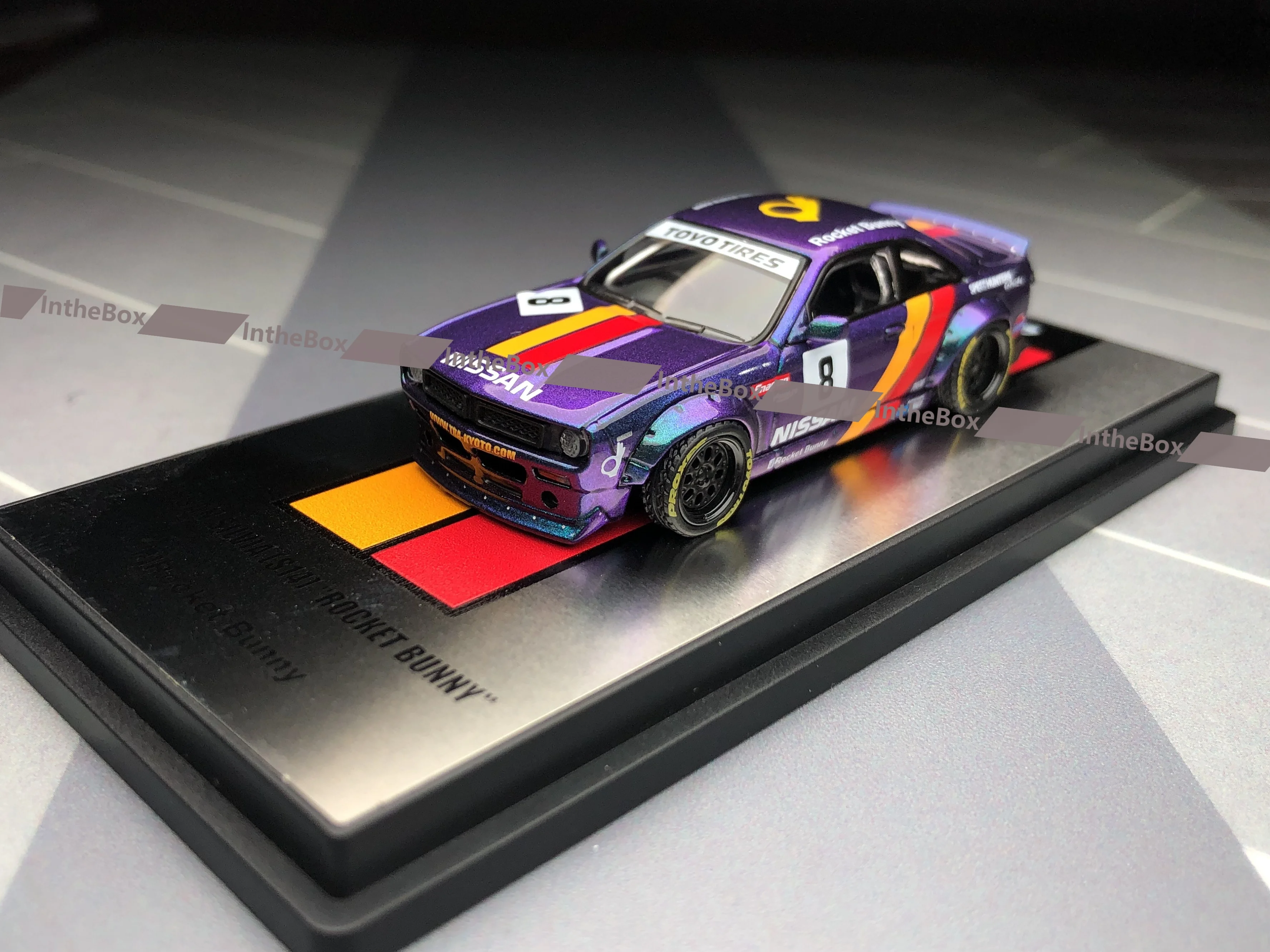 SILVIA (S14) BOSS RHD #8 MAGIC PURPLE 1/64 BY INNO Diecast Model Car Collection Limited Edition Hobby Toys