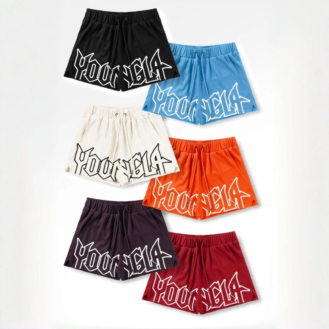 YOUNGLA Men's Fitness Shorts, Outdoor Sports Beach Shorts, YOUNGLA Y2K Shorts