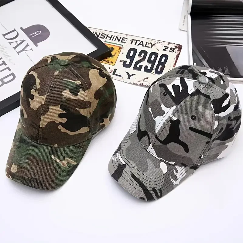 

Camo Pattern Adjustable Baseball Cap, Outdoor Fishing Hip Hop UV Protection Cap