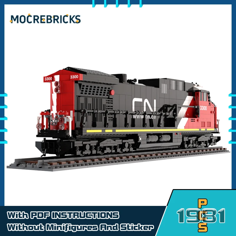 MOC-174536 Rail Locomotive Building Blocks Urban High-tech Transportation Train Model Bricks Compatible Toys Children's Gift