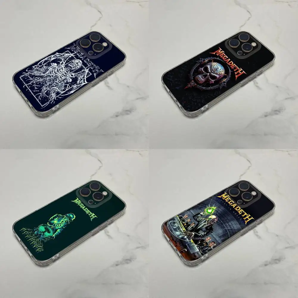 

Skull M-Megadeth Band Phone Case For iPhone 17,16,15,14,13,12,11 Plus,Pro,Max,Plus,E,SE4,Mini Transparent Box