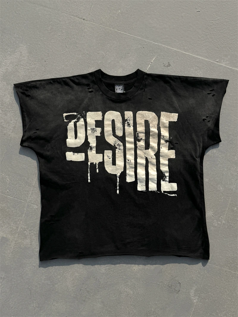 Washed Saint Punk art limited edition BOX TEE Hand Worn Vest T-Shirts Men Women High Quality T Shirt image 3
