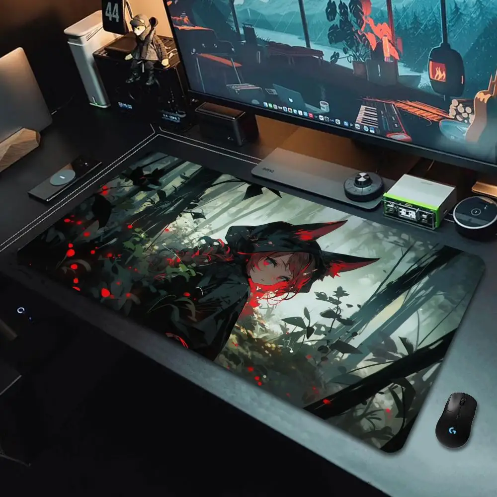 

Dark Gaming Mouse Pad, Cartoon Character Design Pattern, Rubber Non-slip Table Pad,stitched Edges, Perfect for Office and Gamers