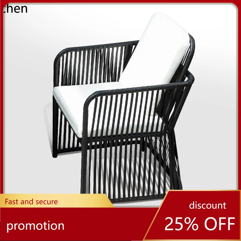

simple casual single sofa chair outdoor woven rattan chair creative terrace garden garden table and chairs