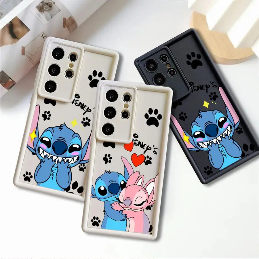 Disney Stitch Angle Lover Phone Case for Samsung Galaxy S24 FE S23 Ultra S22 S21 S20 FE S22 Plus S23 S21 Ultra Soft Soft Cases