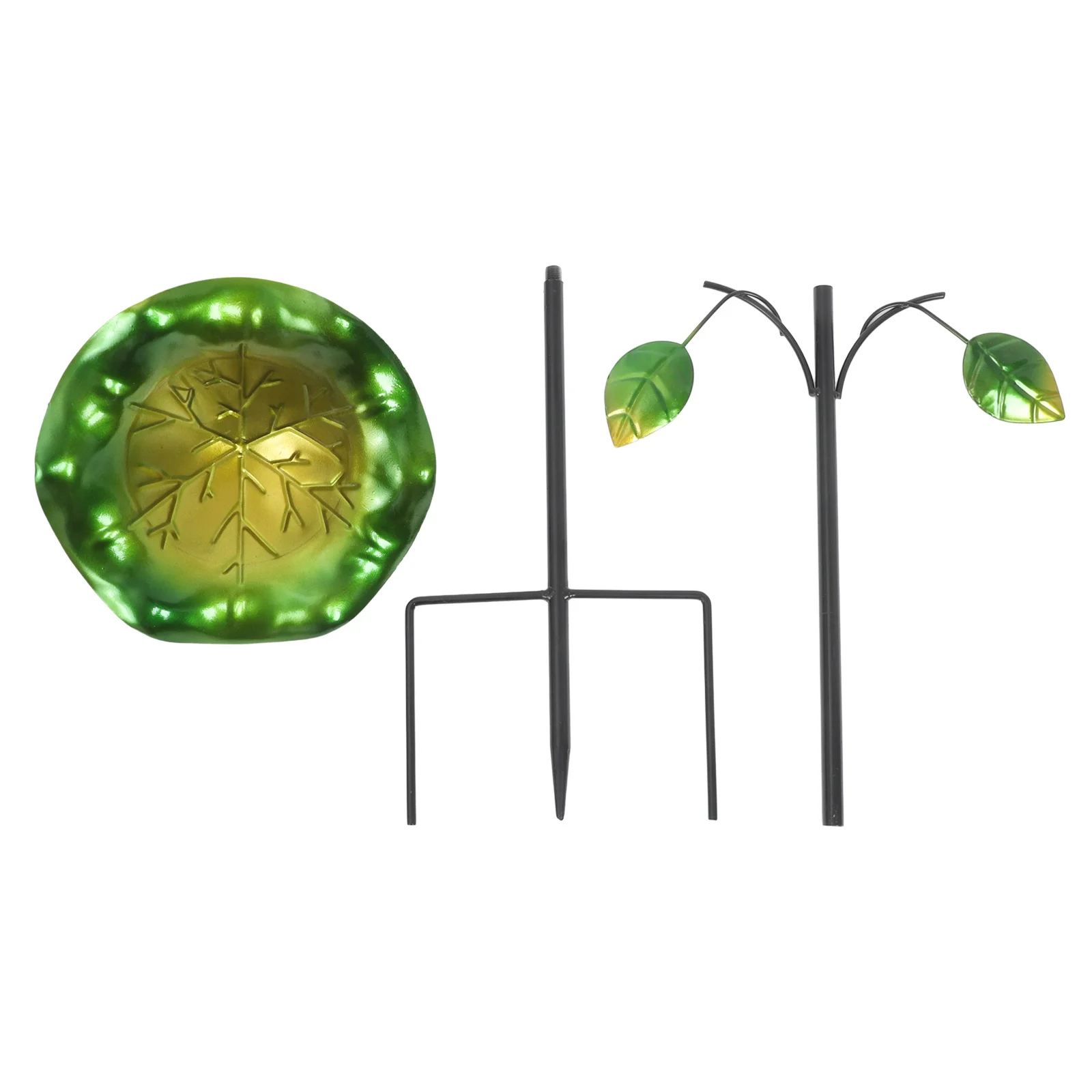 

Stable Metal Bird Bath Feeder with Ground Stake for Garden Yard Patio Courtyard Parakeet Bathtub Food Water Basin