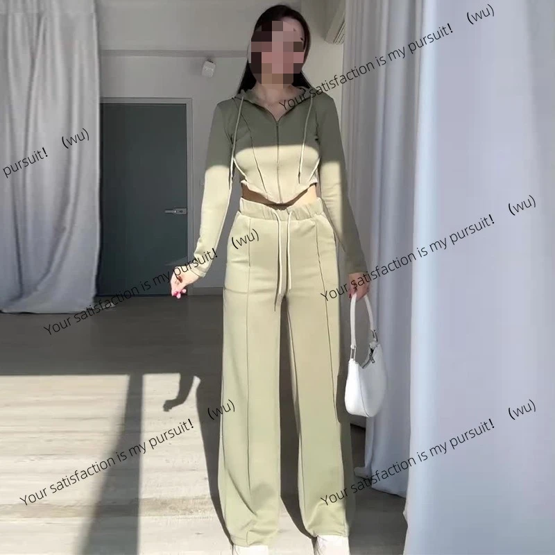 ZOCI-طقم بنطال نسائي ذو تصميم نحيف وخصر عالي وواسع الساق #5