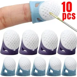 Silicone Anti-slip Sewing Thimbles Sewing Finger Tips Finger Cover Hollowed Protector Sleeve DIY Hand Cross-stitch Sewing Tools