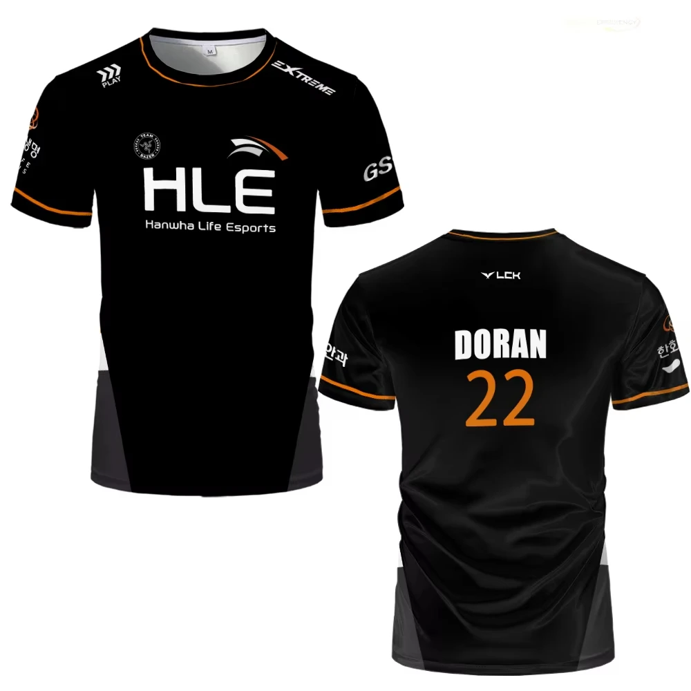 New HLE E-sports Club Support Clothing League Of Legends HLE White Black Uniform ESports Contest Men Clothing Tshirt