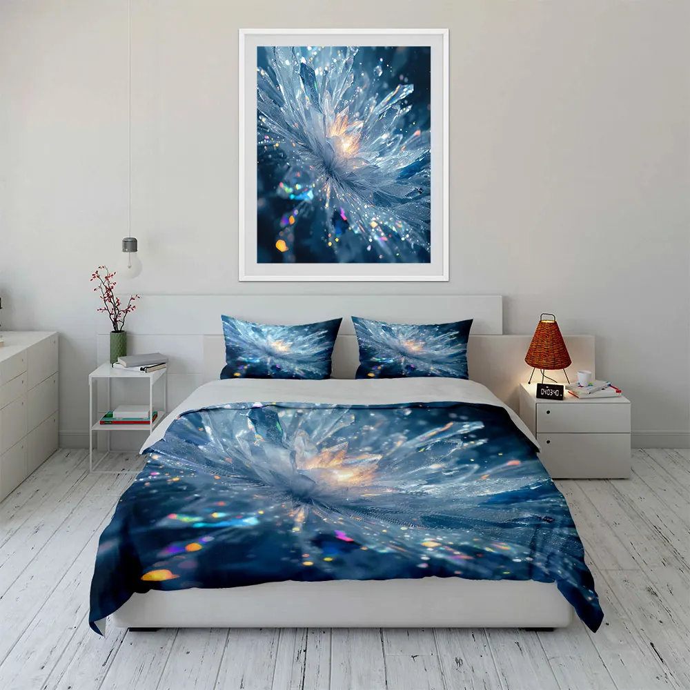 

Crystal Decoration Art Set - Home Decor Bedding Set with 1 Duvet Cover 2 Pillowcases Single Double King Queen, Gift