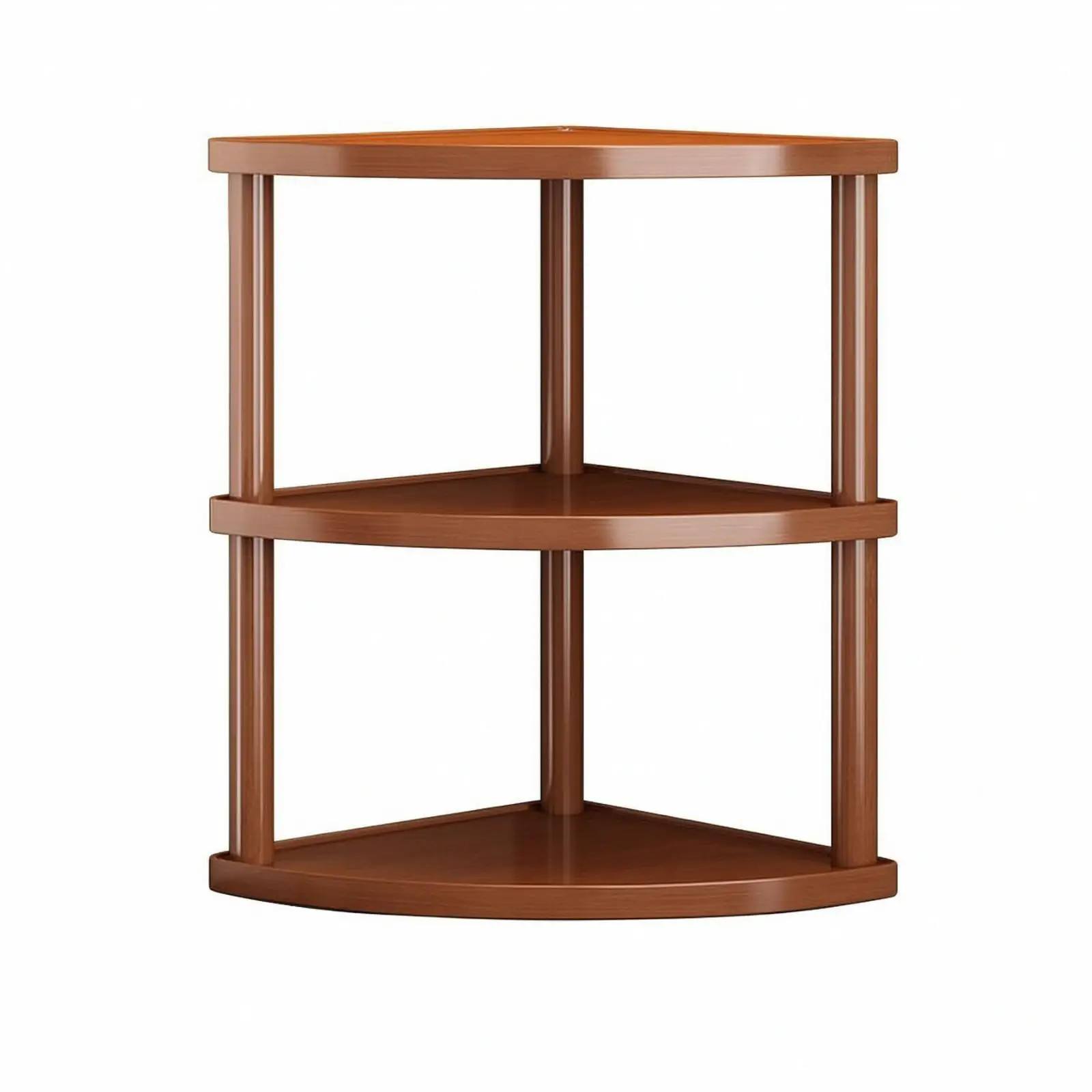 Bamboo Corner Rack for Coffee Table Organizer Desktop Storage Shelf with Walnut Grain for Tea Accessories and Mug Holder