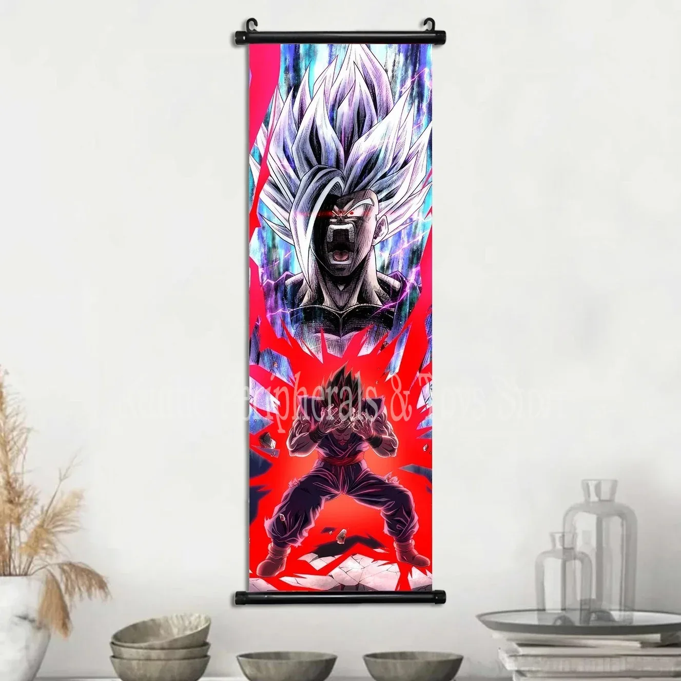 Bandai Gedrucktes Dragon Ball Poster, Anime-Wandkunst, Goku-Bilder, Bej Defensa, Gemälde auf Leinwand, Super Saiyajin, hängende Schriftrollen, Heim- und Raumdekoration 4