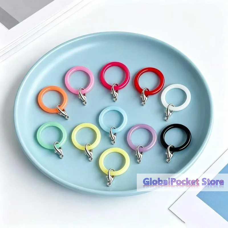 [TG823]10pcs O-Shaped Silicone Keyring Flexible Rubber O Rings Keychain Connectors DIY Jewelry Bag Charm Making Small Accessory