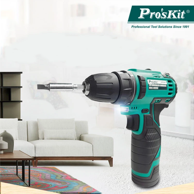

Pro'sKit PT-1216 Electric Brushless Lithium-Ion Light Drill Impact Drill - Multi-functional Electric Screwdriver