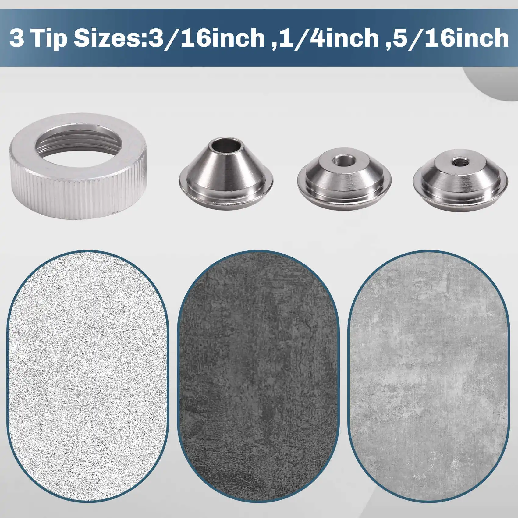 

A84Z-Texture Sprayer Orifice Tip Set,3 Nozzle Tips,Threaded Collar For Wal-Board Drywall Texture-Pro 200 Hopper Machine