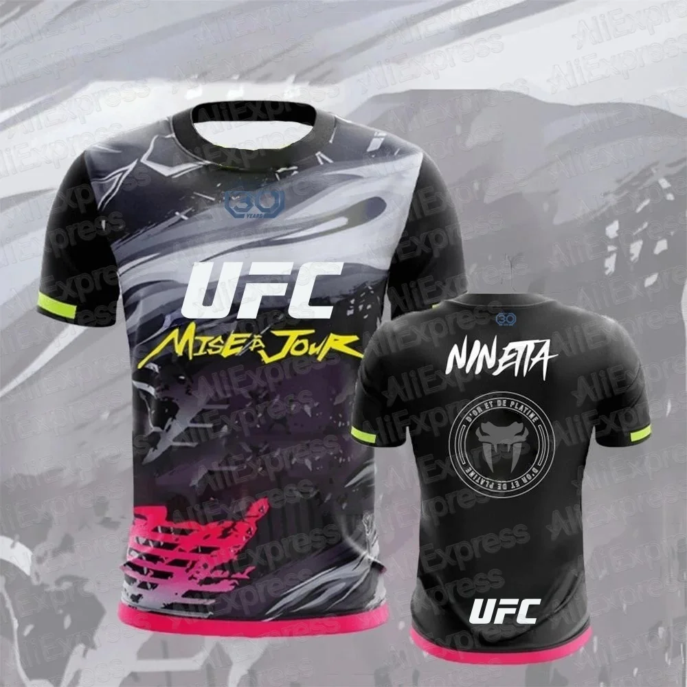 

UFC 2025 Summer New Hot Selling Men's and Women's Breathable Wide Sports Training Clothes, Quick Drying Sweat Absorbing T-shirt