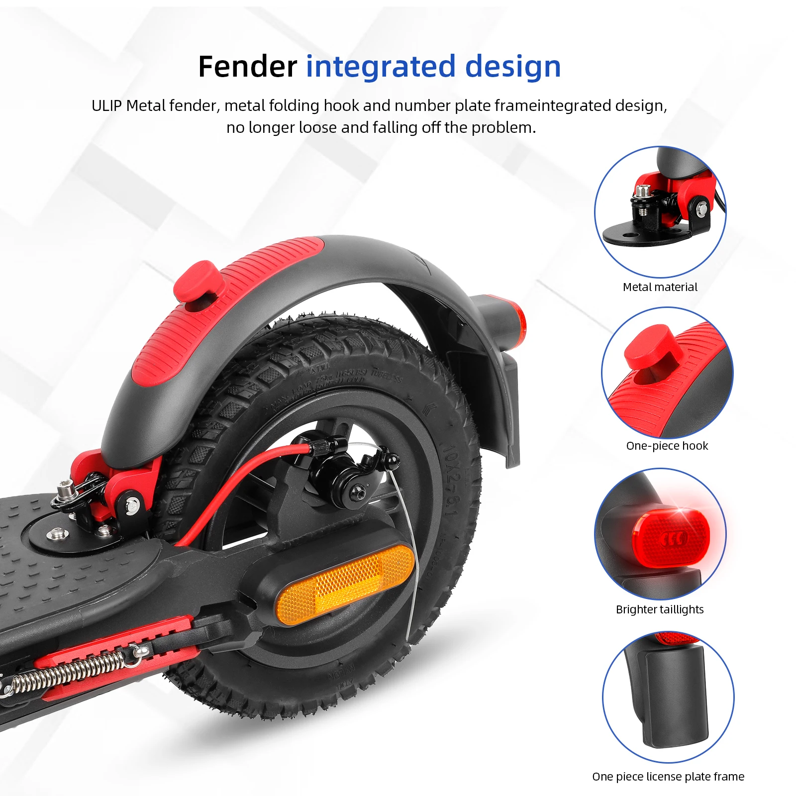 ULIP Superior Aluminium Rear Fender Parts Tire Splash Fender Guard For Xiaomi M365 Pro2 1S MI3 Scooter Rear Mudguard Accessories