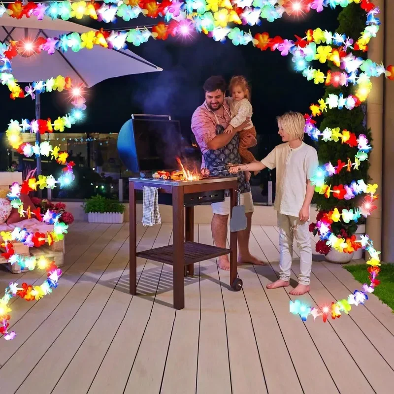 هاواي ليس مصباح ليد حتى ليس قلادة معصمه محاكاة زهرة إكليل أكاليل لعيد الميلاد الاستوائية تحت عنوان ديكور الحفلات #4