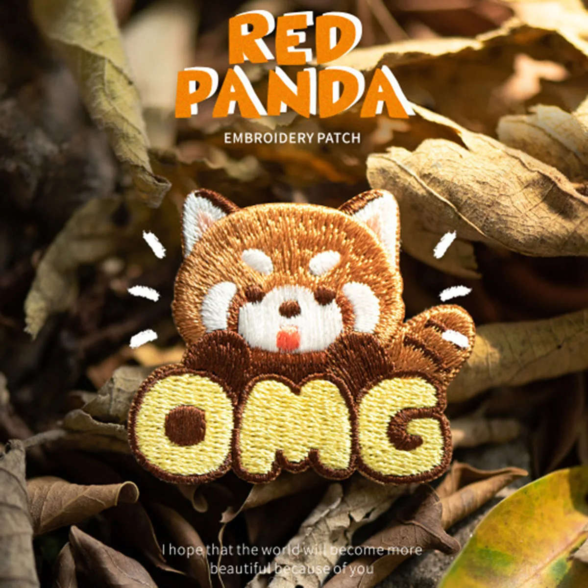 Cute Cartoon Red Panda Embroidered Clothing Patches For Clothes Parch Iron On Fabric Sticker Cute Christmas Gifts