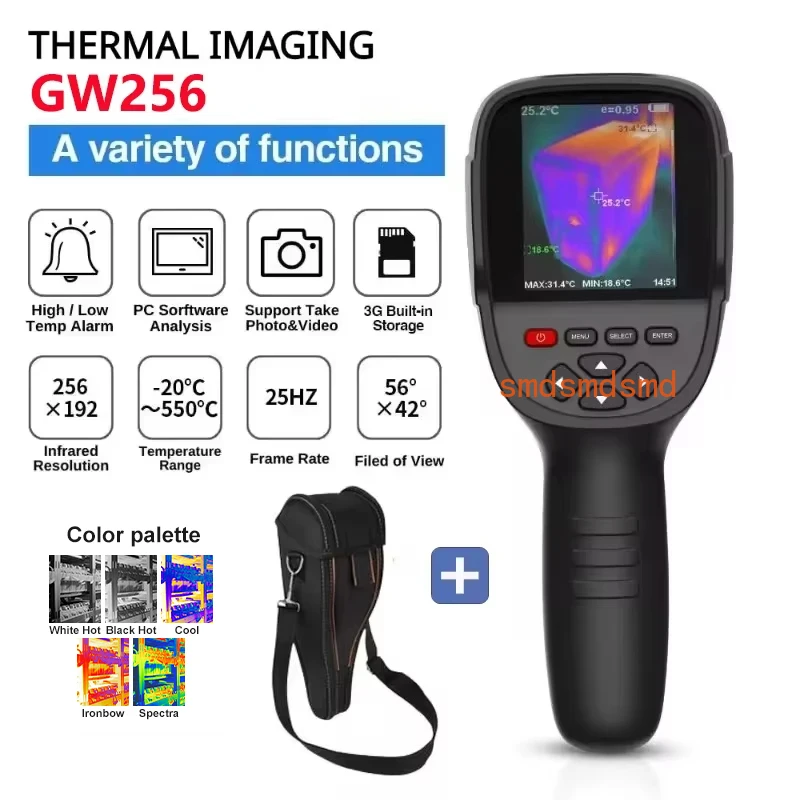 GW256 New Handheld Thermometer Infrared Thermal Imager HD Digital Thermograph Camera New In 2025 Floor Wall Heating Pipe Tester