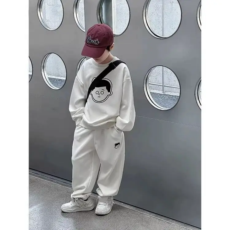 Spring Autumn Boys Fashionable Suit Long Sleeve Sweatshirt Casual Pants Children's Sports 2-piece Set