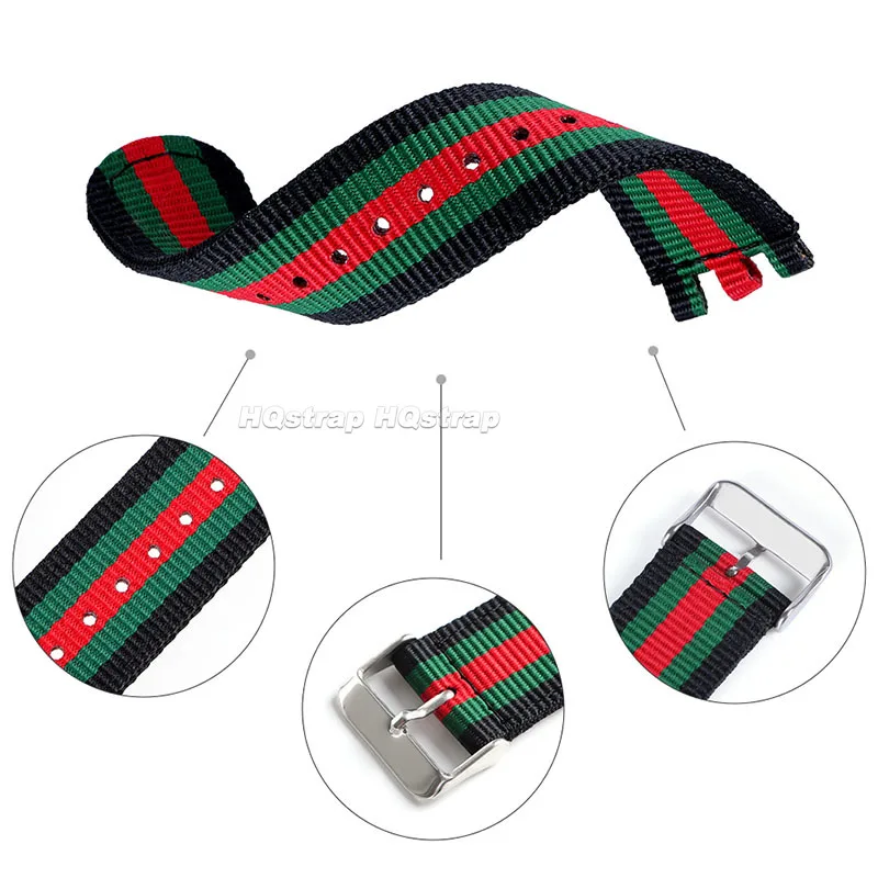 حزام ساعة نايلون لرياضة الساعات ، سوار ساعة قماشي عالمي بديل ، سوار معصم ناعم ومريح ، 17: 19: 50