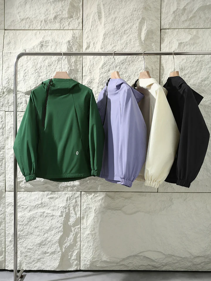 

Loose Fit Hooded Jaet Waterproof Outdoor Casual Sle Polyester Fiber Long Sve Coat for Young Women