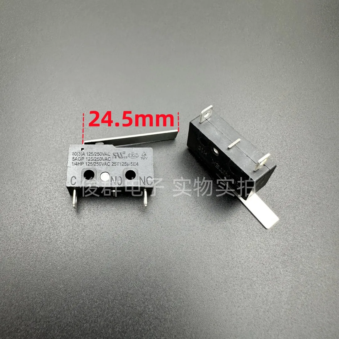 10pcs/ H15 medium-sized micro switch with handle 2 feet normally closed 10A high current power limit light touch button