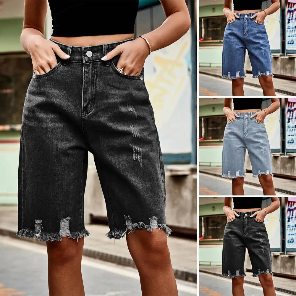 

summer Casual Ripped denim shorts woman New high waist shorts jeans Femme slim Short Pants Korean Fashion Streetwear