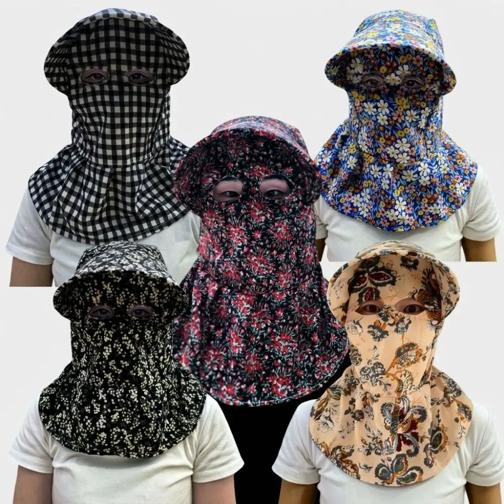 Sonnenhut mit breiter Krempe und Gesichtsmaske, UV-Schutz, leichter Tee-Erntehut, atmungsaktiver Fischerhut mit vollständiger Abdeckung für den Sommer im Freien