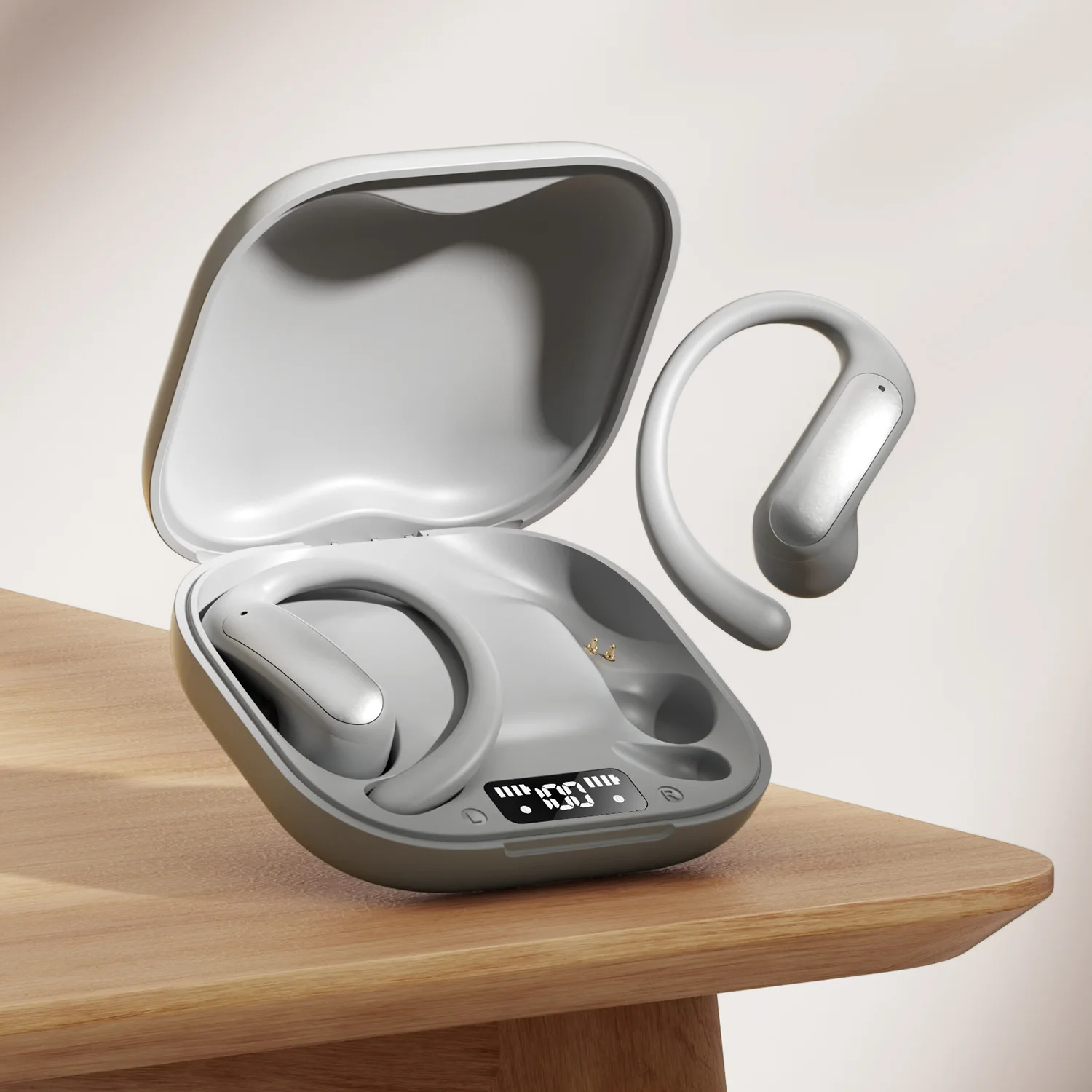 Наушники OWS с двойным экраном M140, открытые наушники с клипсой и беспроводными наушниками Bluetooth 5.4 для звонков без помощи рук, офиса, спорта