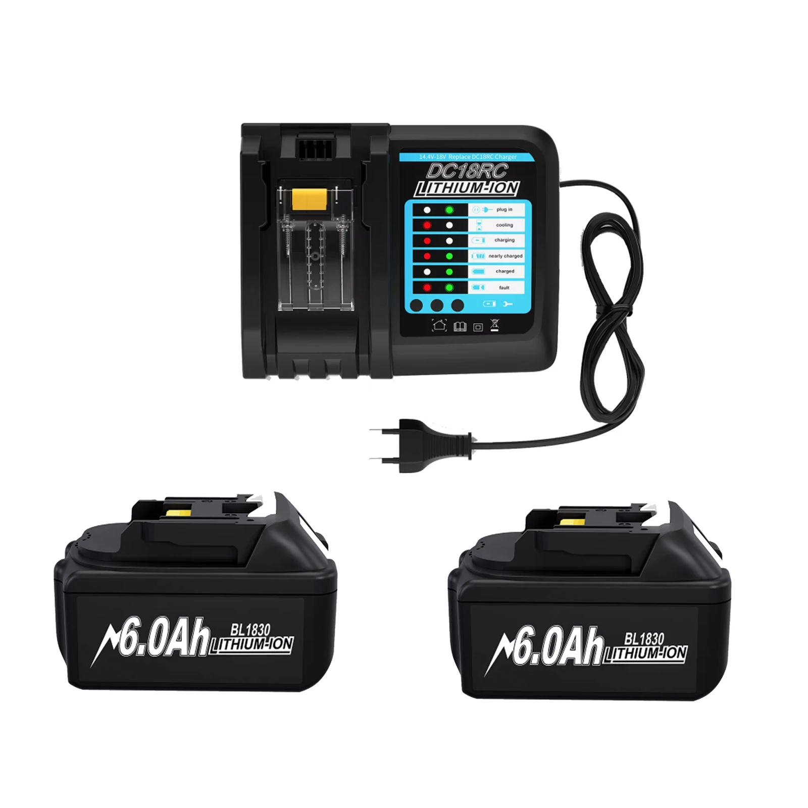 6A Voor Makita BL1830 Batterij 18V Gereedschap Vervanging Voor Makita BL1830 BL1860 BL1890 Compatibel Voor Makita 18V batterij Oplader