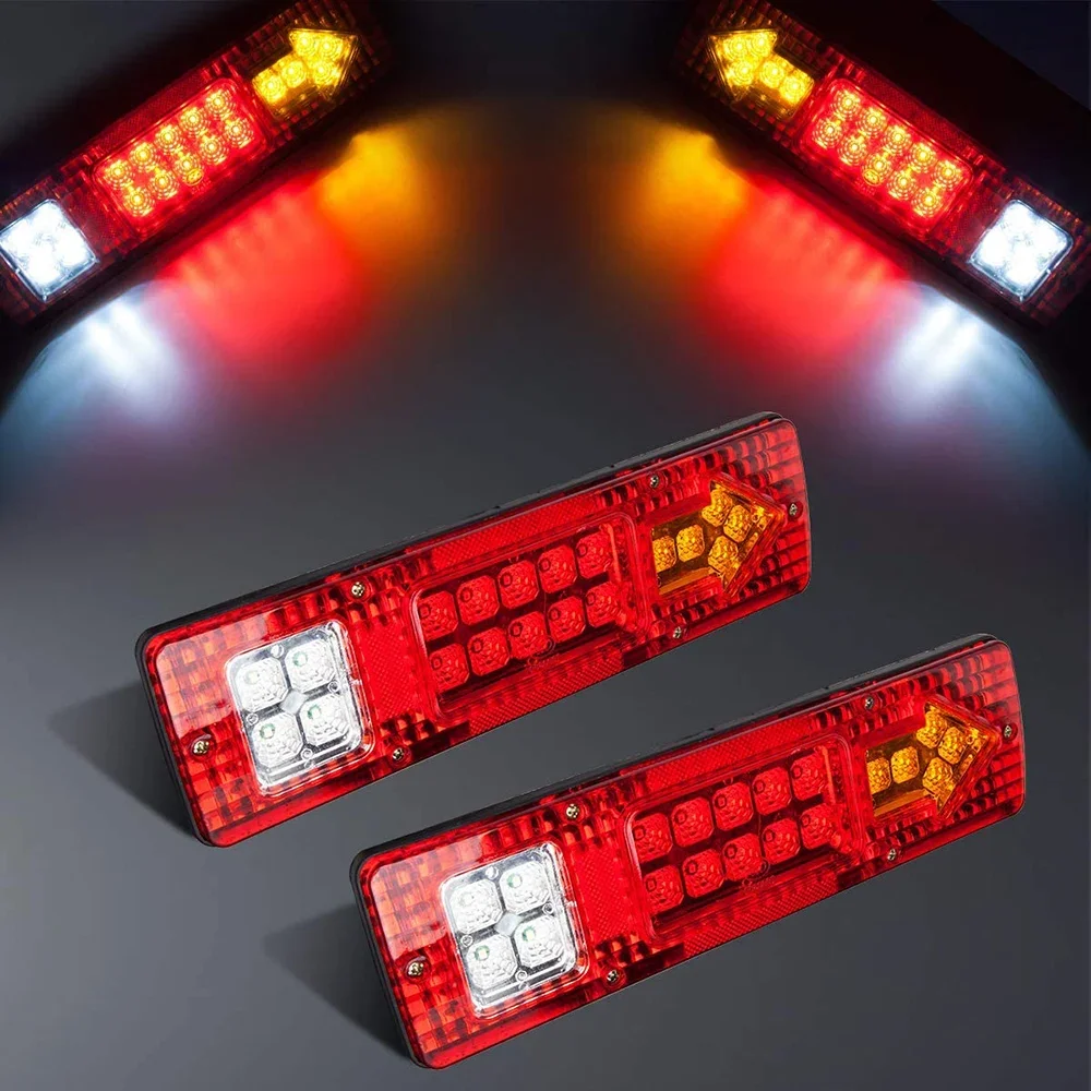 Car LED Tail Light Kits Waterproof 12V 24V Rear Turn Signal Lamp For RV Camper Trailer Truck Stop Light Boat Lighting